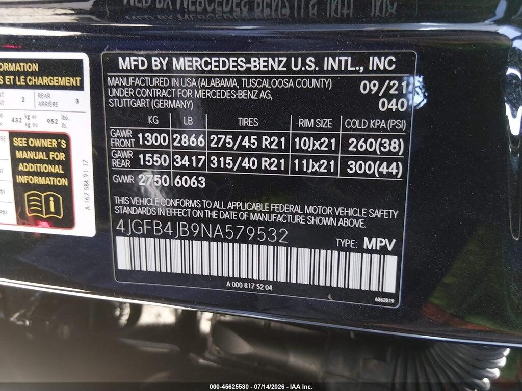4JGFB4JB9NA579532 2022 MERCEDES-BENZ GLE 350 photo no. 9