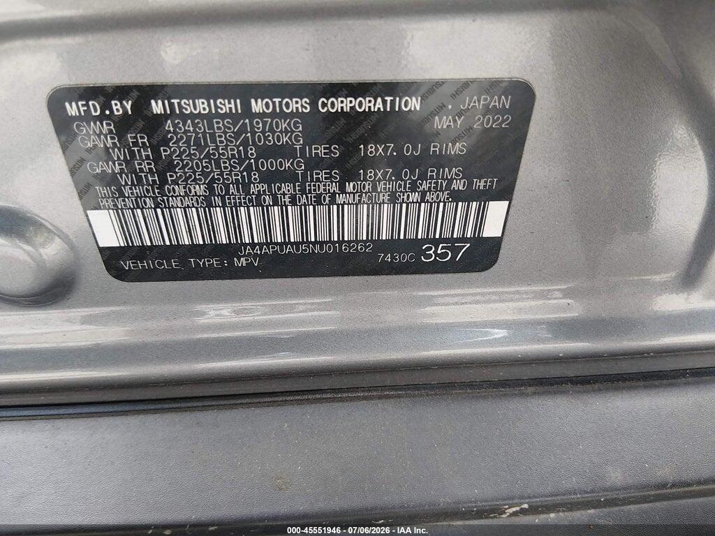 JA4APUAU5NU016262 2022 MITSUBISHI OUTLANDER SPORT photo no. 9