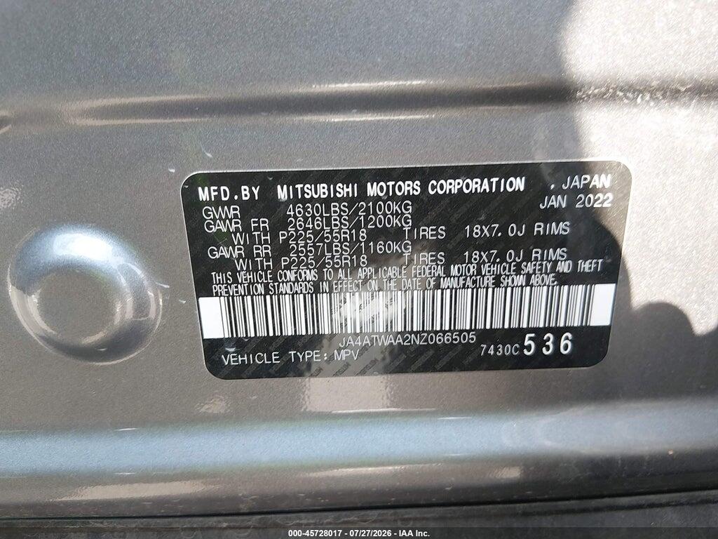 JA4ATWAA2NZ066505 2022 MITSUBISHI ECLIPSE CROSS photo no. 9