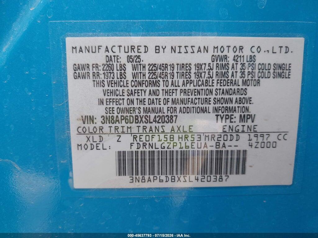 3N8AP6DBXSL420387 2025 NISSAN KICKS photo no. 9