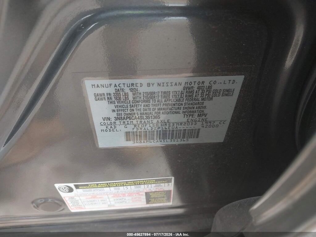 3N8AP6CA4SL351365 2025 NISSAN KICKS photo no. 9
