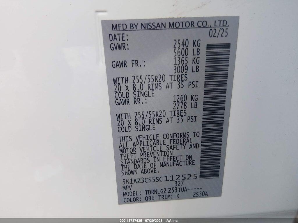 5N1AZ3CS5SC112525 2025 NISSAN MURANO photo no. 9