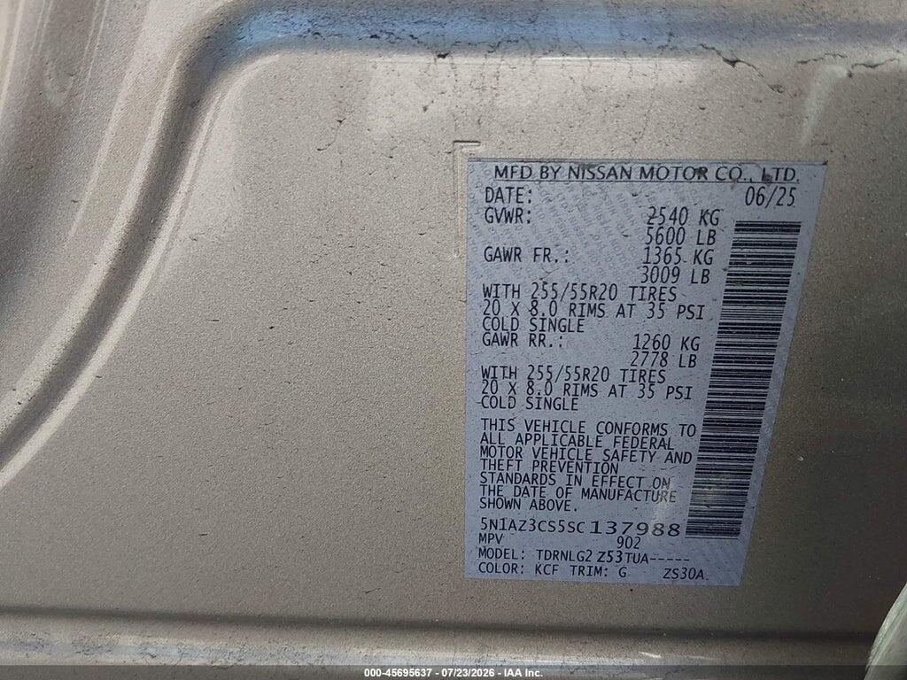 5N1AZ3CS5SC137988 2025 NISSAN MURANO photo no. 9