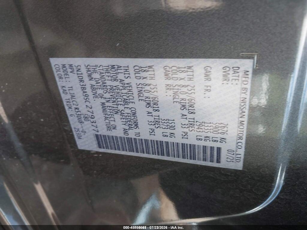 5N1DR3BA9SC279377 2025 NISSAN PATHFINDER photo no. 9