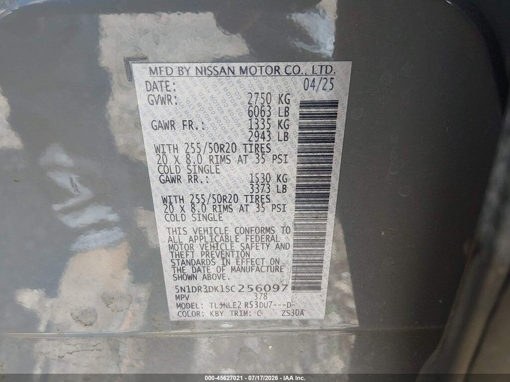 5N1DR3DK1SC256097 2025 NISSAN PATHFINDER photo no. 9