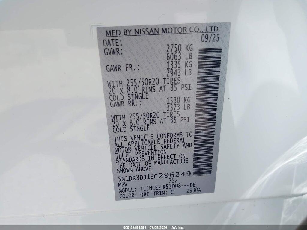 5N1DR3DJ1SC296249 2025 NISSAN PATHFINDER photo no. 9