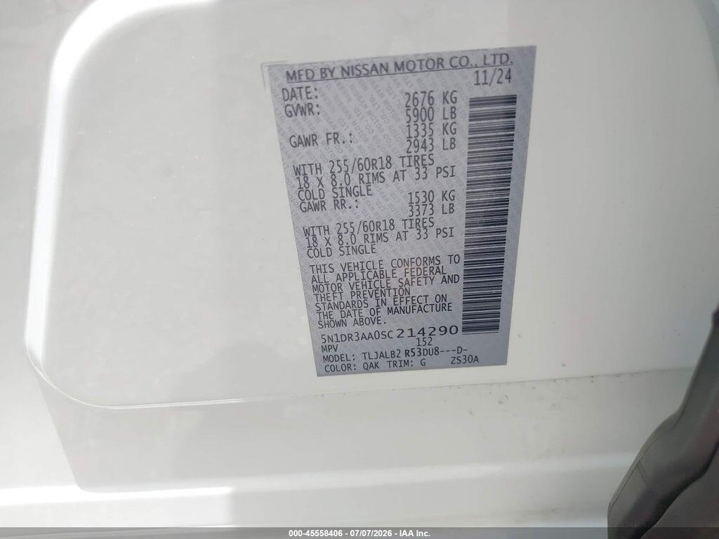 5N1DR3AA0SC214290 2025 NISSAN PATHFINDER photo no. 9