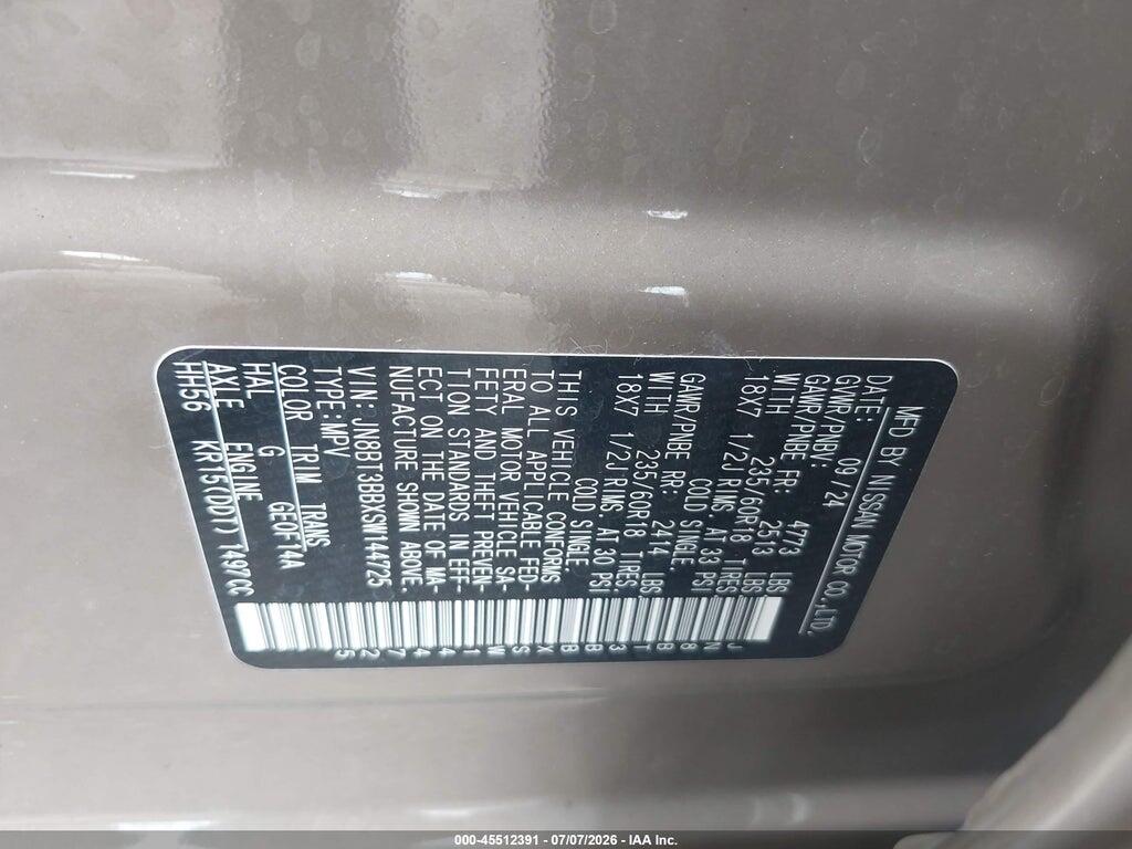 JN8BT3BBXSW144725 2025 NISSAN ROGUE photo no. 9