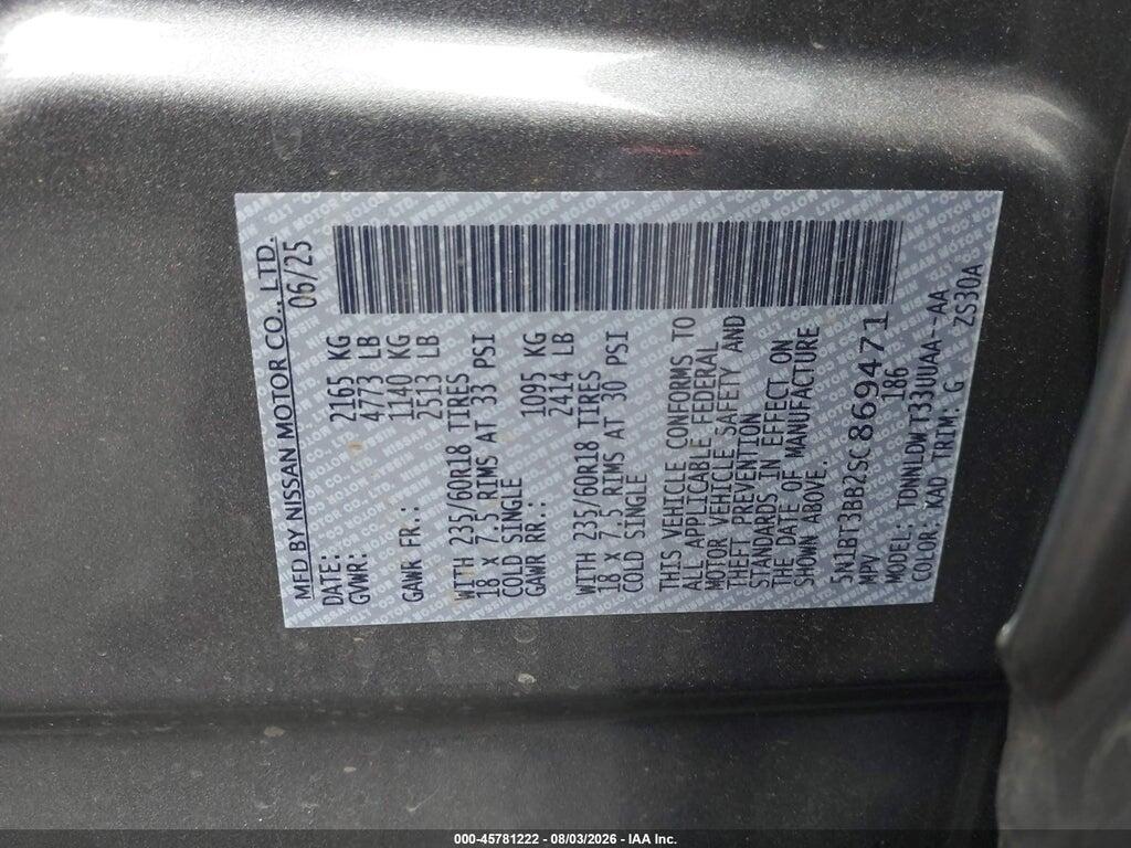 5N1BT3BB2SC869471 2025 NISSAN ROGUE photo no. 9