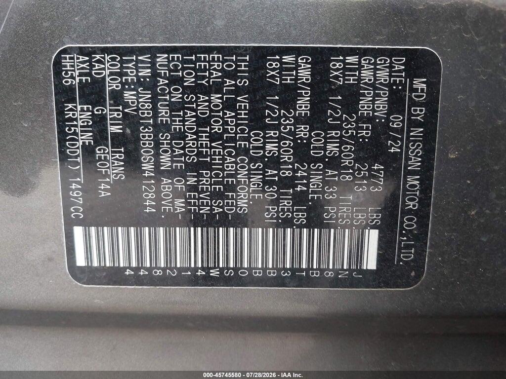 JN8BT3BB0SW412844 2025 NISSAN ROGUE photo no. 9