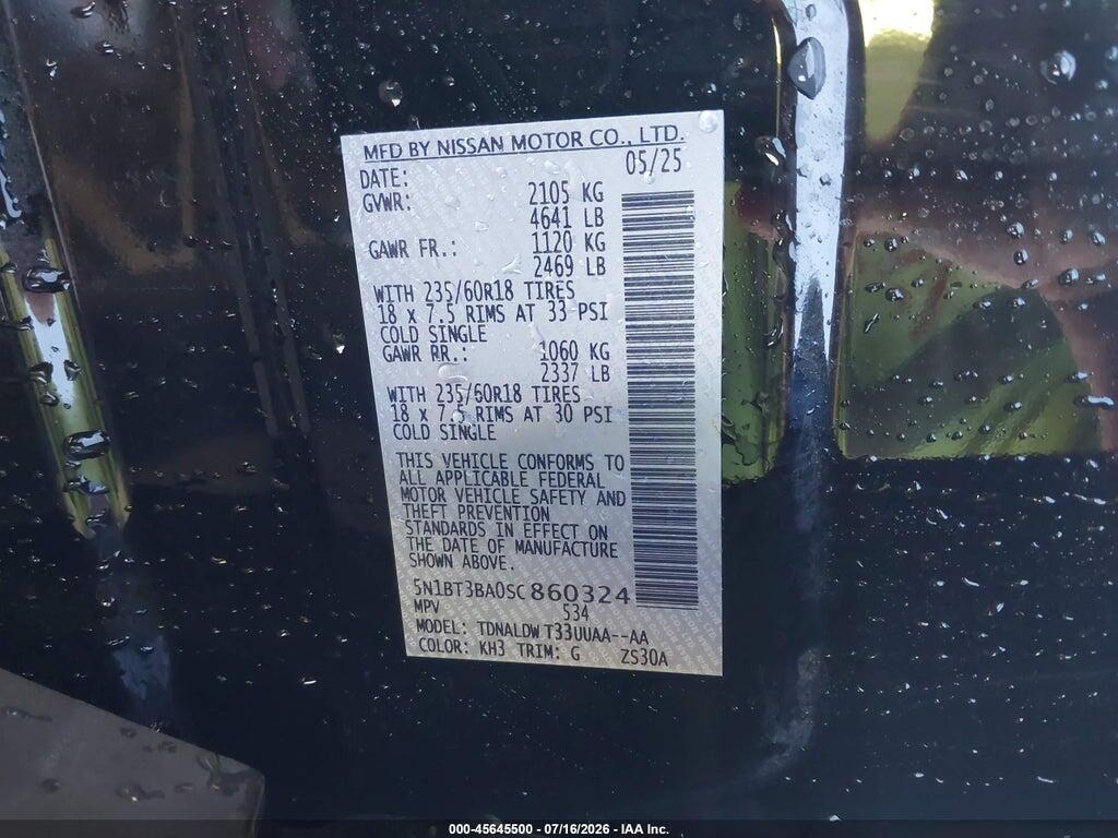 5N1BT3BA0SC860324 2025 NISSAN ROGUE photo no. 9