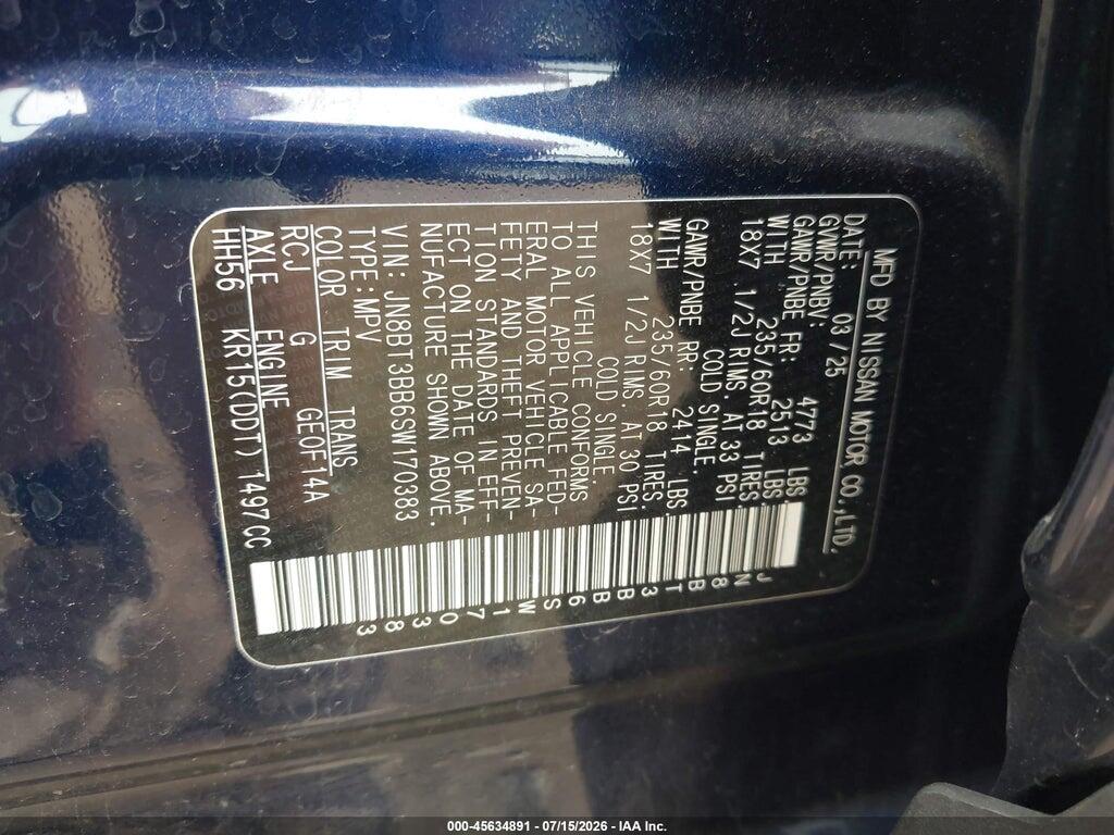 JN8BT3BB6SW170383 2025 NISSAN ROGUE photo no. 9