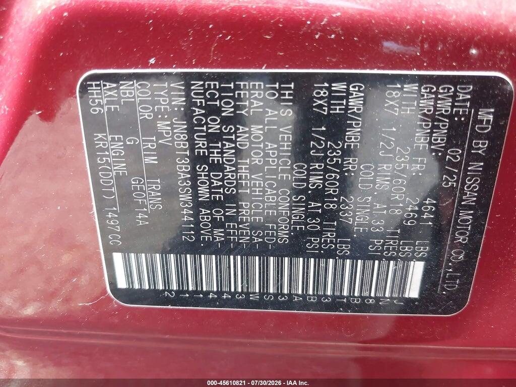 JN8BT3BA3SW344112 2025 NISSAN ROGUE photo no. 9