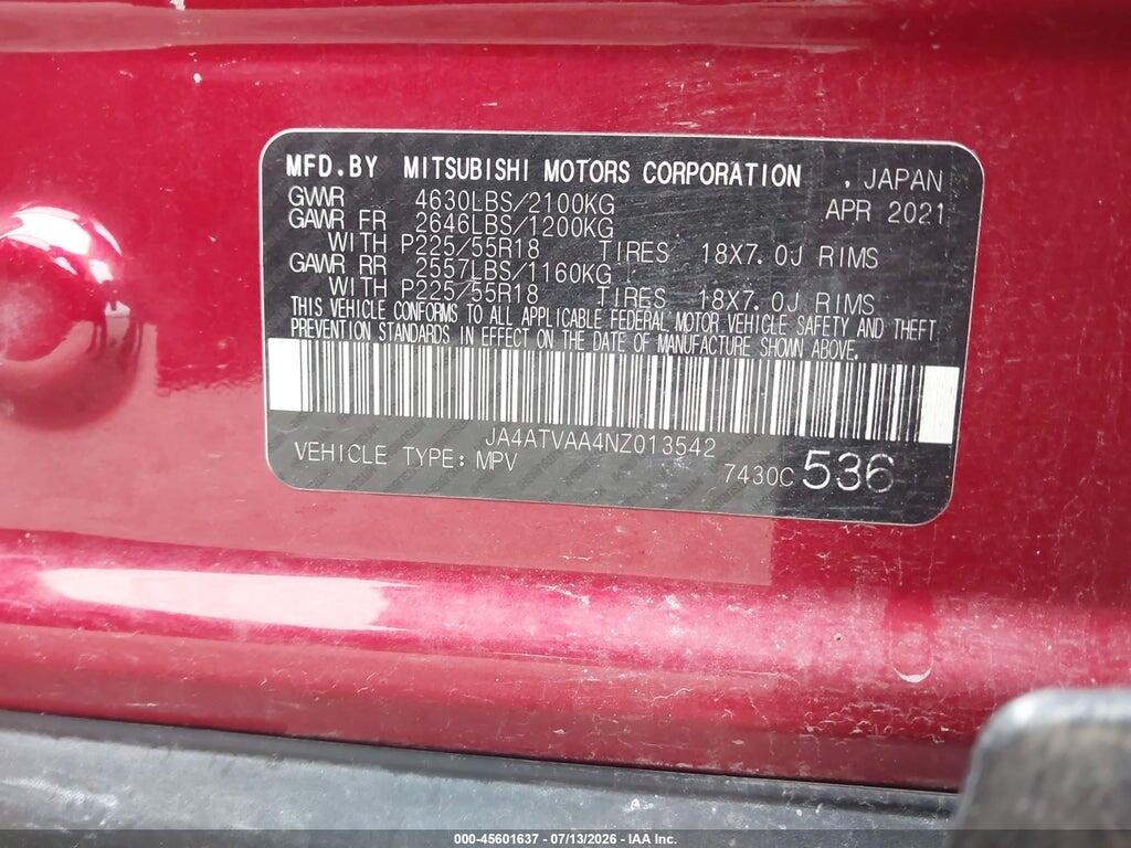 JA4ATVAA4NZ013542 2022 MITSUBISHI ECLIPSE CROSS photo no. 9