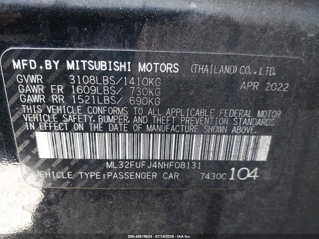 ML32FUFJ4NHF08131 2022 MITSUBISHI MIRAGE G4 photo no. 9
