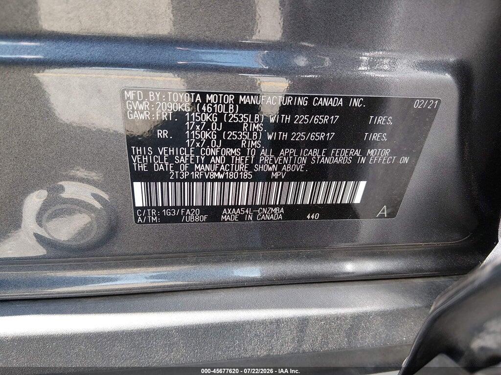 2T3P1RFV8MW180185 2021 TOYOTA RAV4 photo no. 9