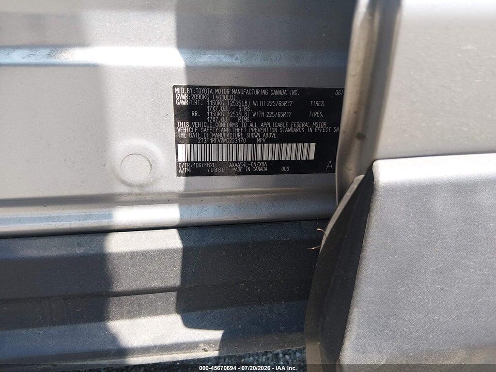 2T3F1RFV7MC223170 2021 TOYOTA RAV4 photo no. 9