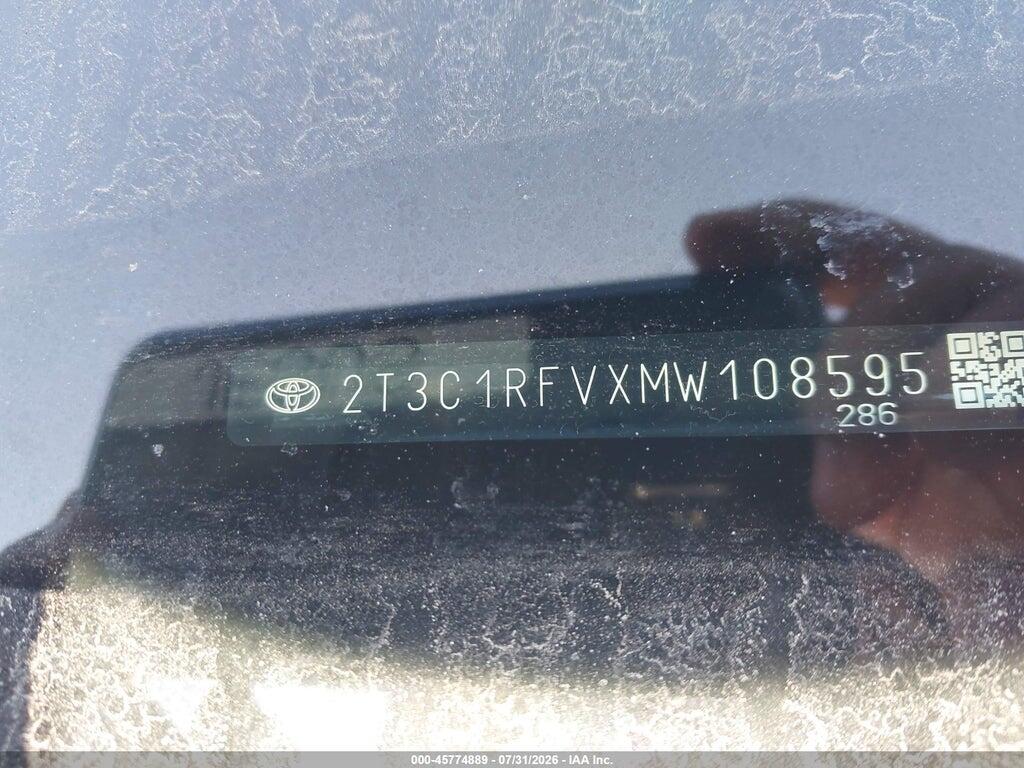 2T3C1RFVXMW108595 2021 TOYOTA RAV4 photo no. 9
