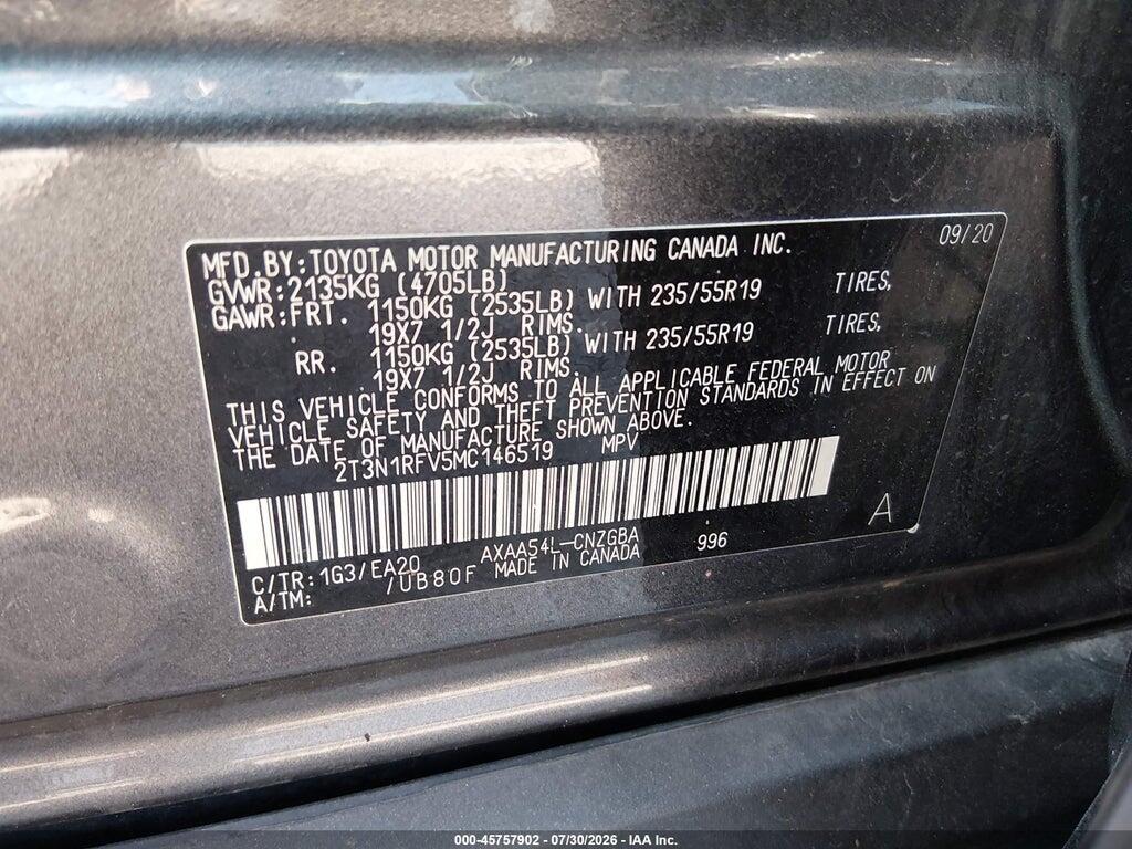 2T3N1RFV5MC146519 2021 TOYOTA RAV4 photo no. 9