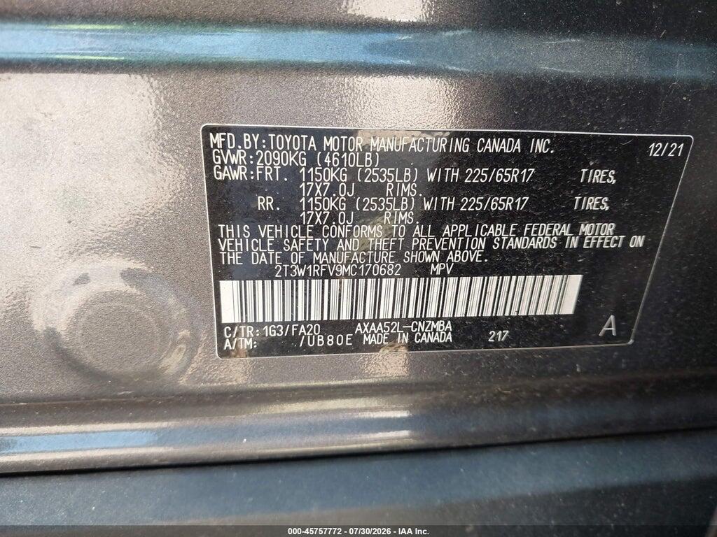 2T3W1RFV9MC170682 2021 TOYOTA RAV4 photo no. 9
