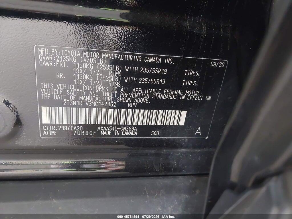 2T3N1RFV3MC142162 2021 TOYOTA RAV4 photo no. 9