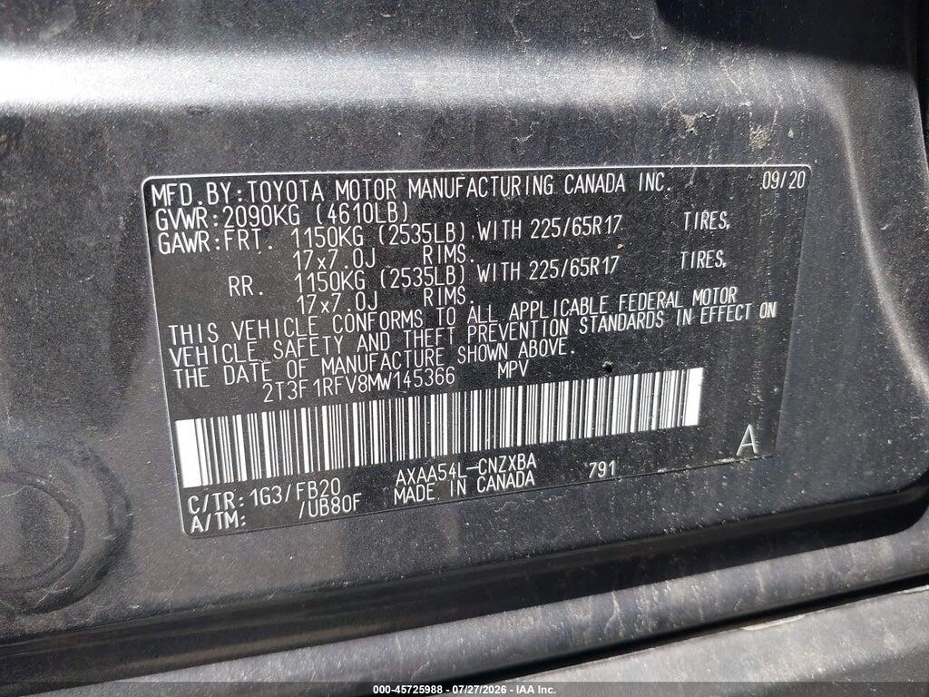 2T3F1RFV8MW145366 2021 TOYOTA RAV4 photo no. 9
