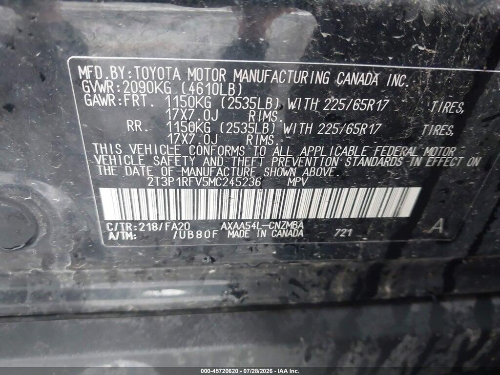 2T3P1RFV5MC245236 2021 TOYOTA RAV4 photo no. 9