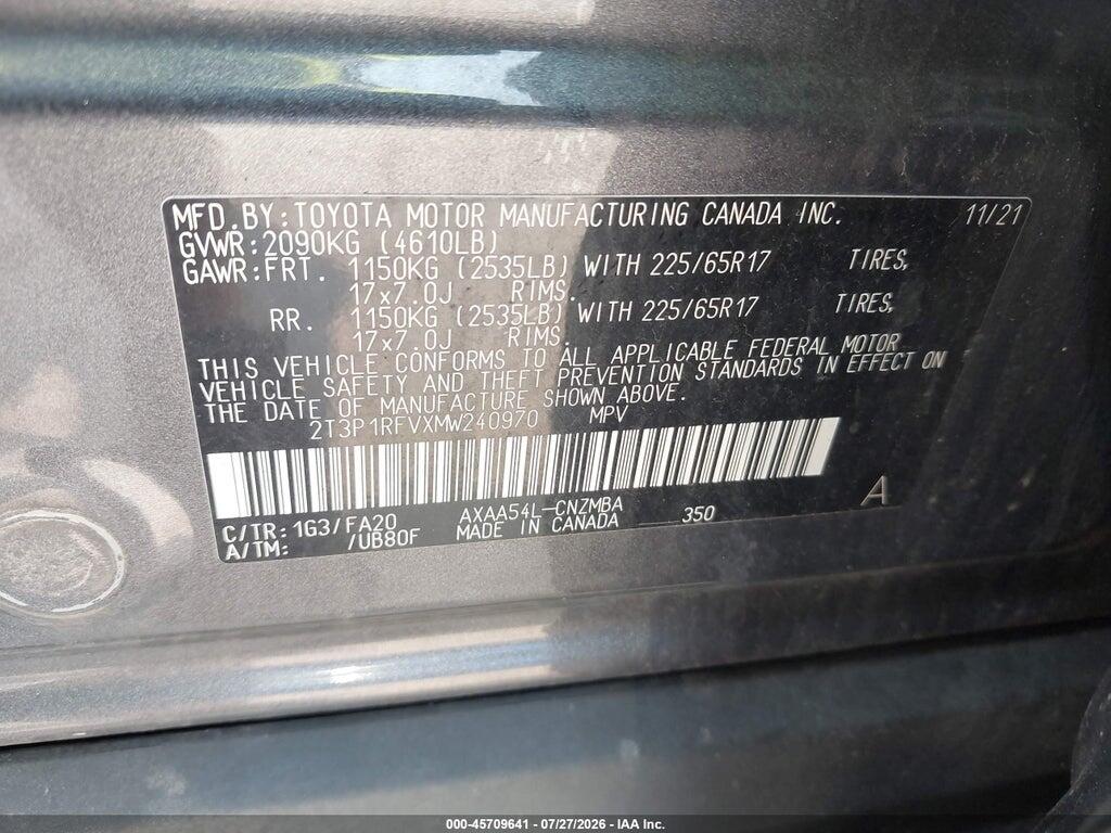 2T3P1RFVXMW240970 2021 TOYOTA RAV4 photo no. 9