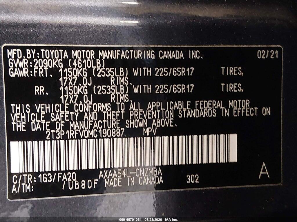 2T3P1RFV0MC190887 2021 TOYOTA RAV4 photo no. 9