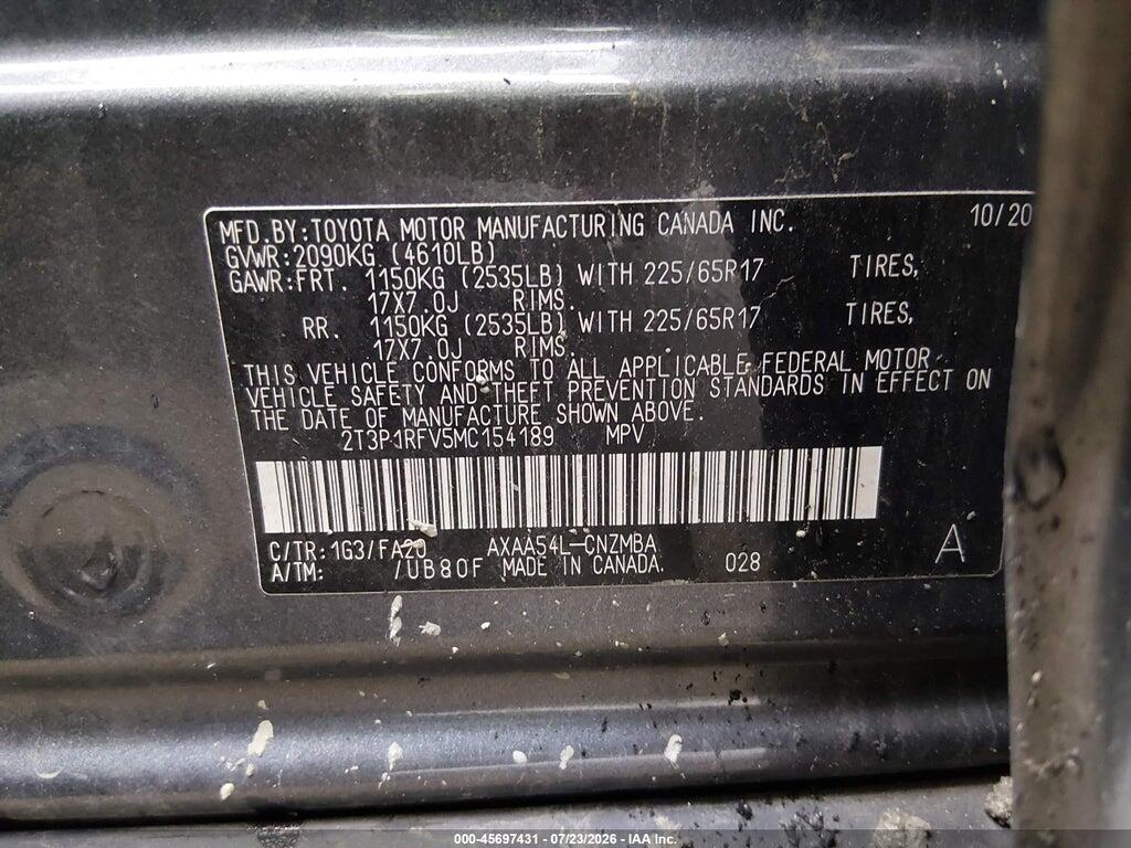 2T3P1RFV5MC154189 2021 TOYOTA RAV4 photo no. 9
