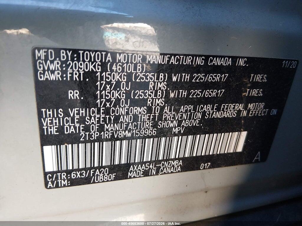 2T3P1RFV8MW159966 2021 TOYOTA RAV4 photo no. 9