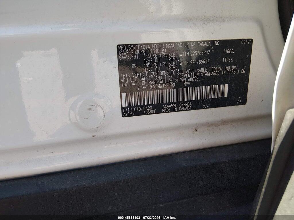 2T3W1RFV5MW129190 2021 TOYOTA RAV4 photo no. 9