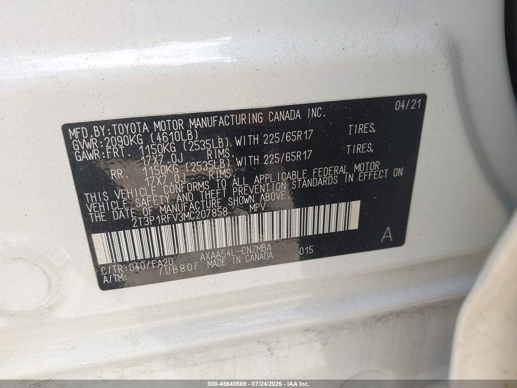 2T3P1RFV3MC207858 2021 TOYOTA RAV4 photo no. 8