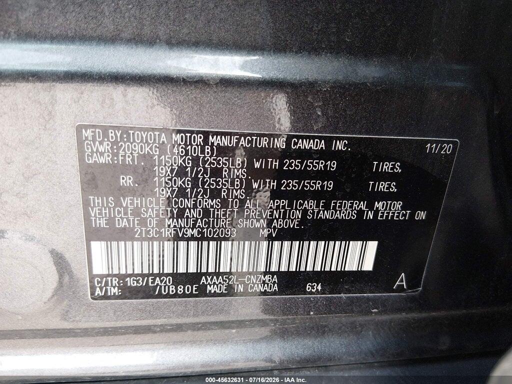 2T3C1RFV9MC102093 2021 TOYOTA RAV4 photo no. 9