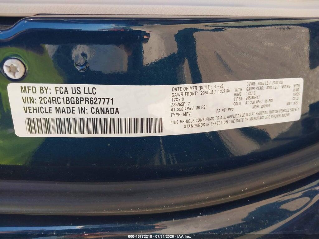 2C4RC1BG8PR627771 2023 CHRYSLER PACIFICA photo no. 9