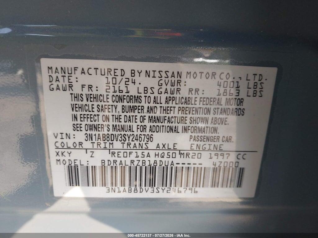 3N1AB8DV3SY246796 2025 NISSAN SENTRA photo no. 9