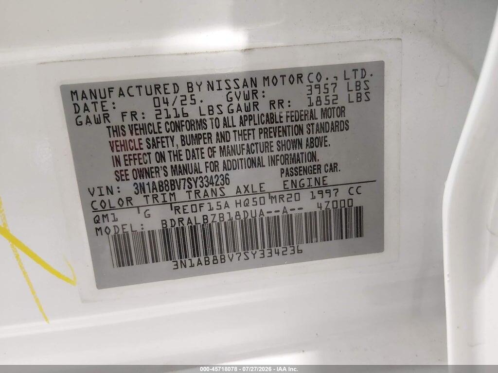 3N1AB8BV7SY334236 2025 NISSAN SENTRA photo no. 9