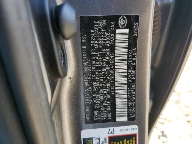 2017 TOYOTA CAMRY LE — Фото 12 из 12