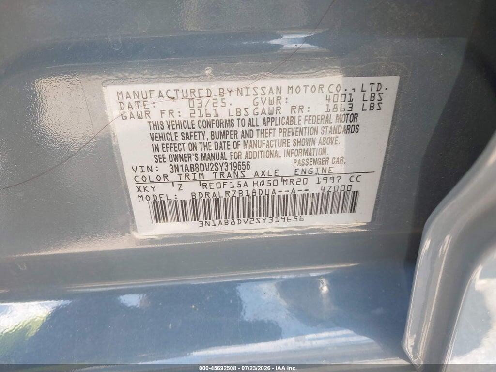 3N1AB8DV2SY319656 2025 NISSAN SENTRA photo no. 9