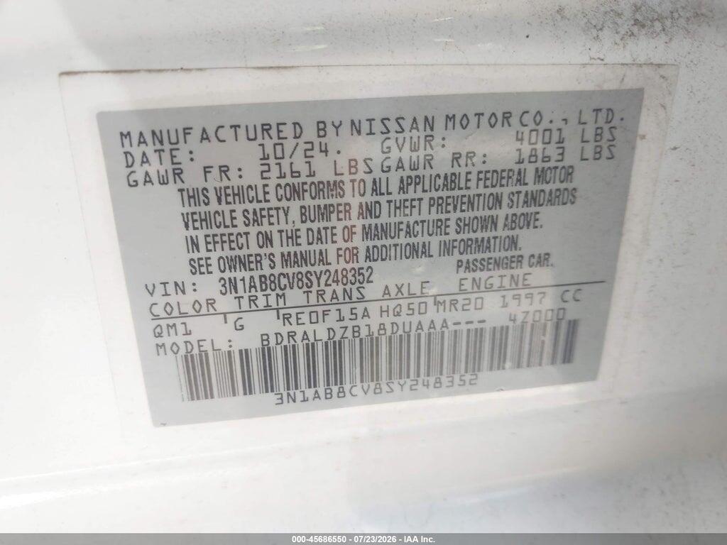 3N1AB8CV8SY248352 2025 NISSAN SENTRA photo no. 9