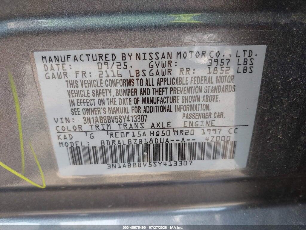 3N1AB8BV5SY413307 2025 NISSAN SENTRA photo no. 9