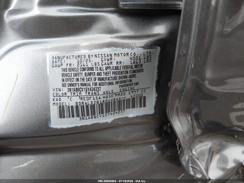 3N1AB8CV1SY424237 2025 NISSAN SENTRA photo no. 9