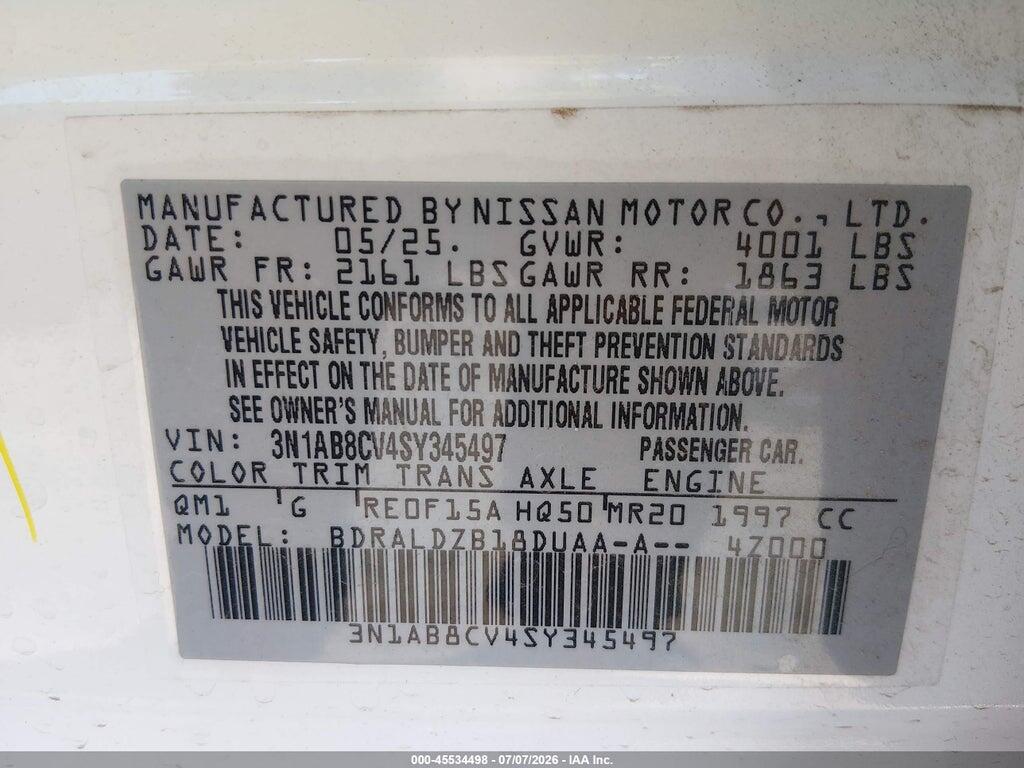3N1AB8CV4SY345497 2025 NISSAN SENTRA photo no. 9