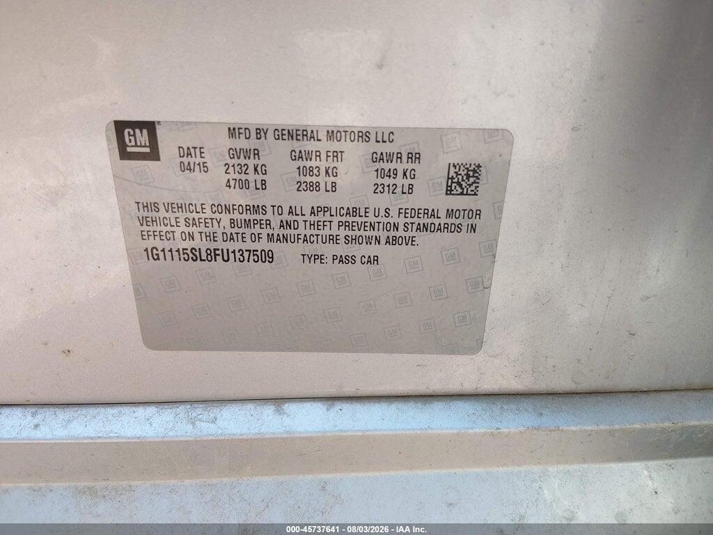 1G1115SL8FU137509 2015 CHEVROLET IMPALA photo no. 9