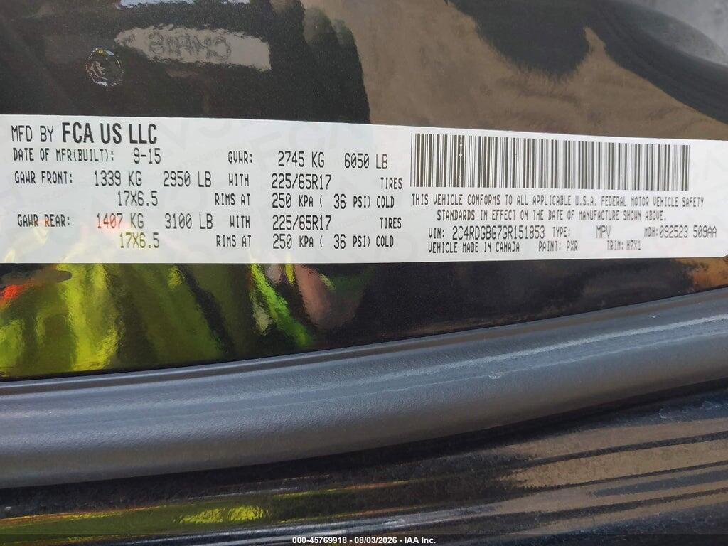 2C4RDGBG7GR151853 2016 DODGE GRAND CARAVAN photo no. 9