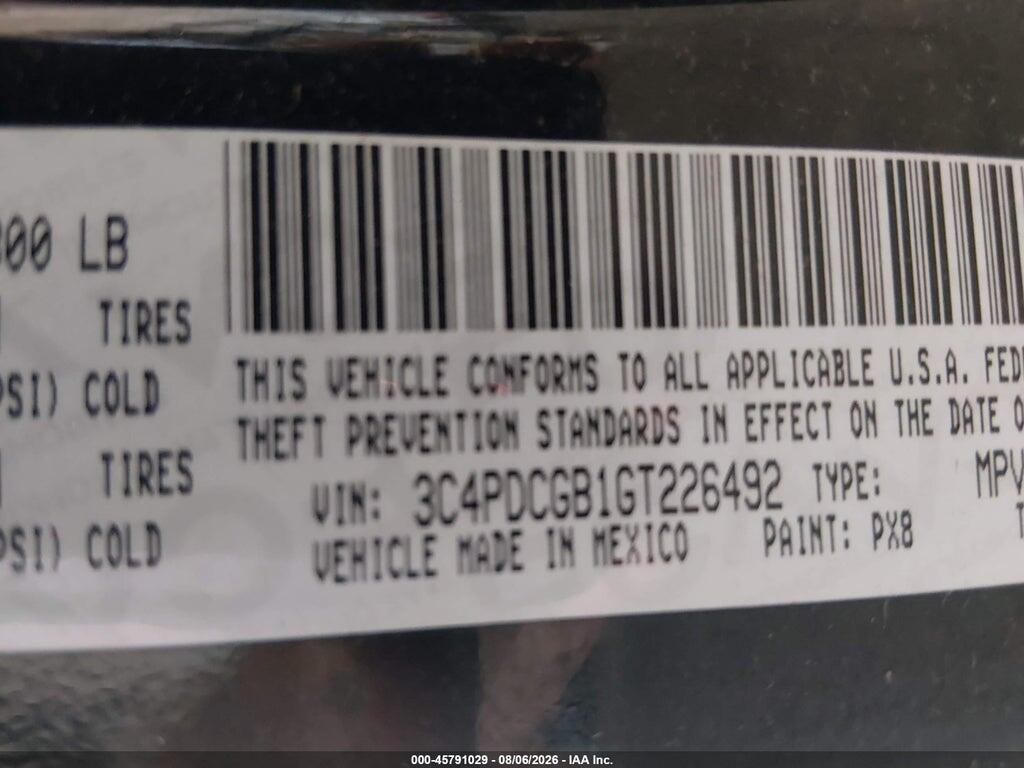 3C4PDCGB1GT226492 2016 DODGE JOURNEY photo no. 9