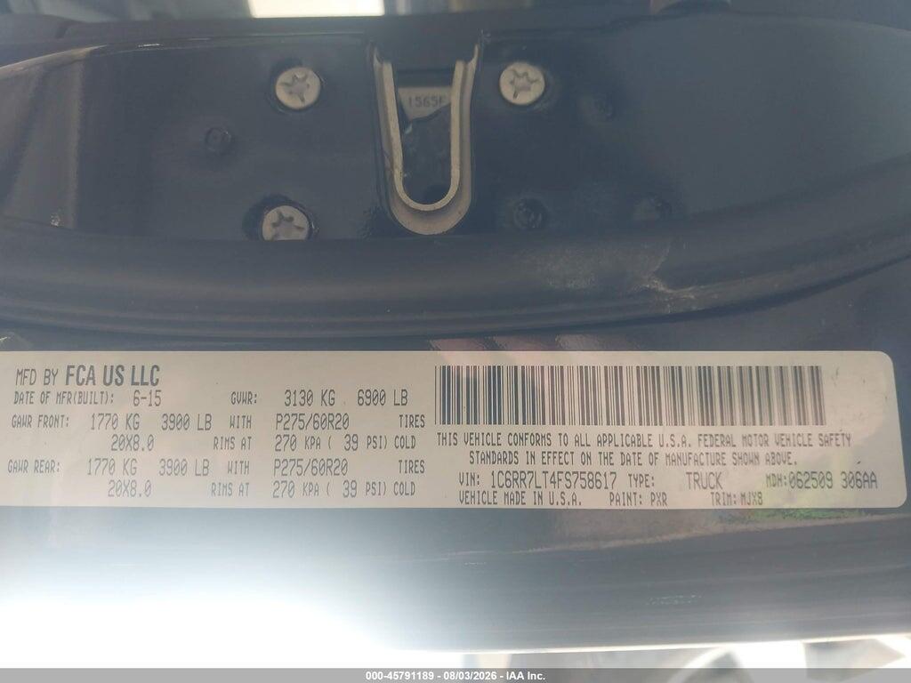 1C6RR7LT4FS758617 2015 RAM 1500 photo no. 9