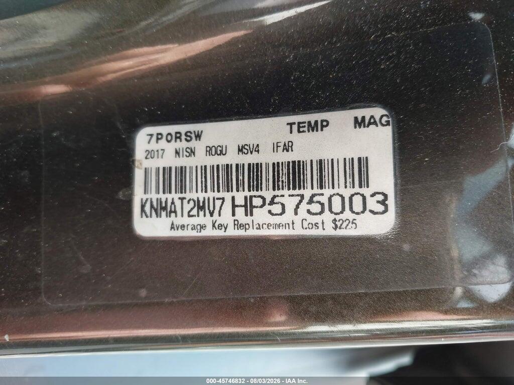 KNMAT2MV7HP575003 2017 NISSAN ROGUE photo no. 9