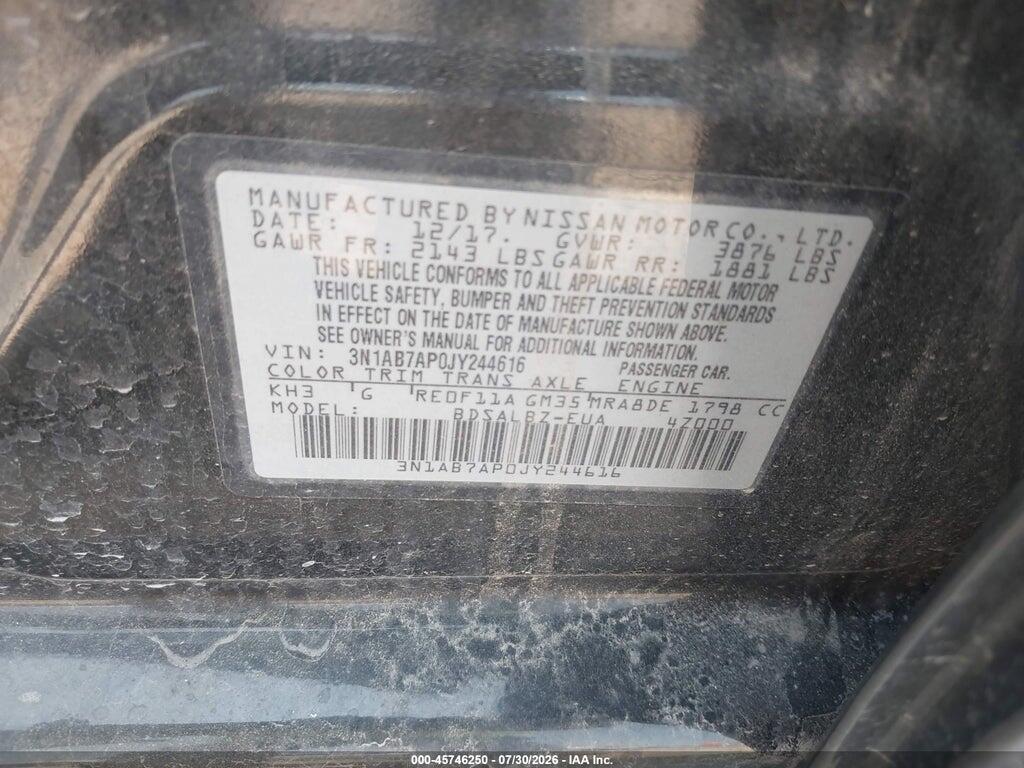 3N1AB7AP0JY244616 2018 NISSAN SENTRA photo no. 9