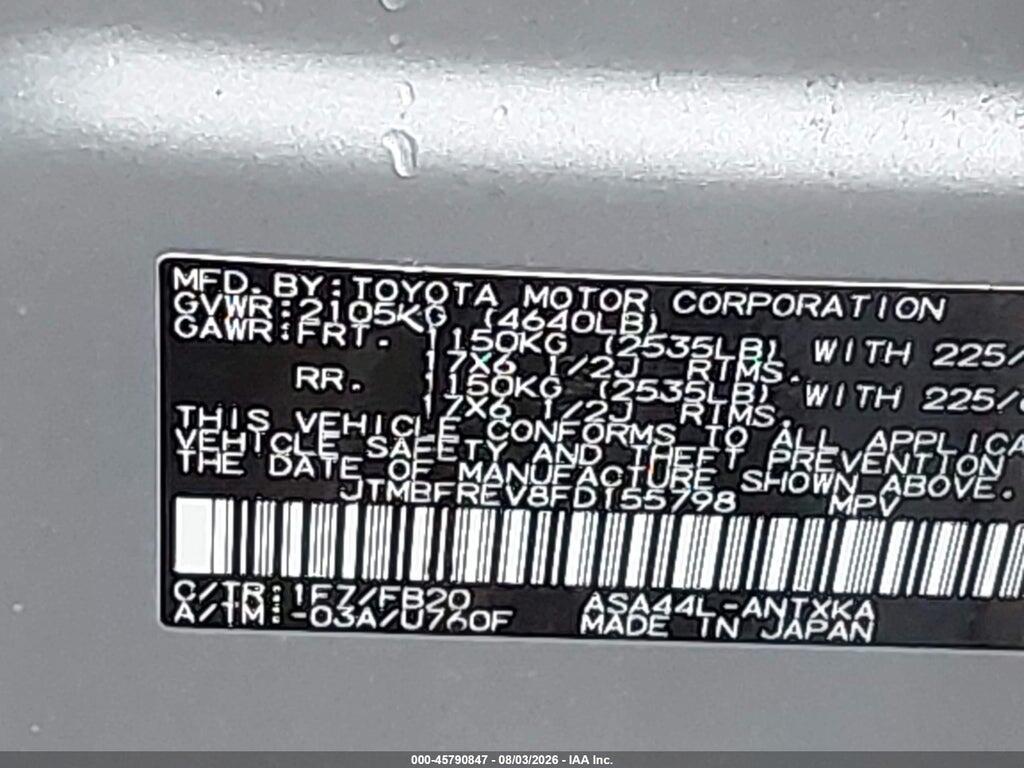 JTMBFREV8FD155798 2015 TOYOTA RAV4 photo no. 9